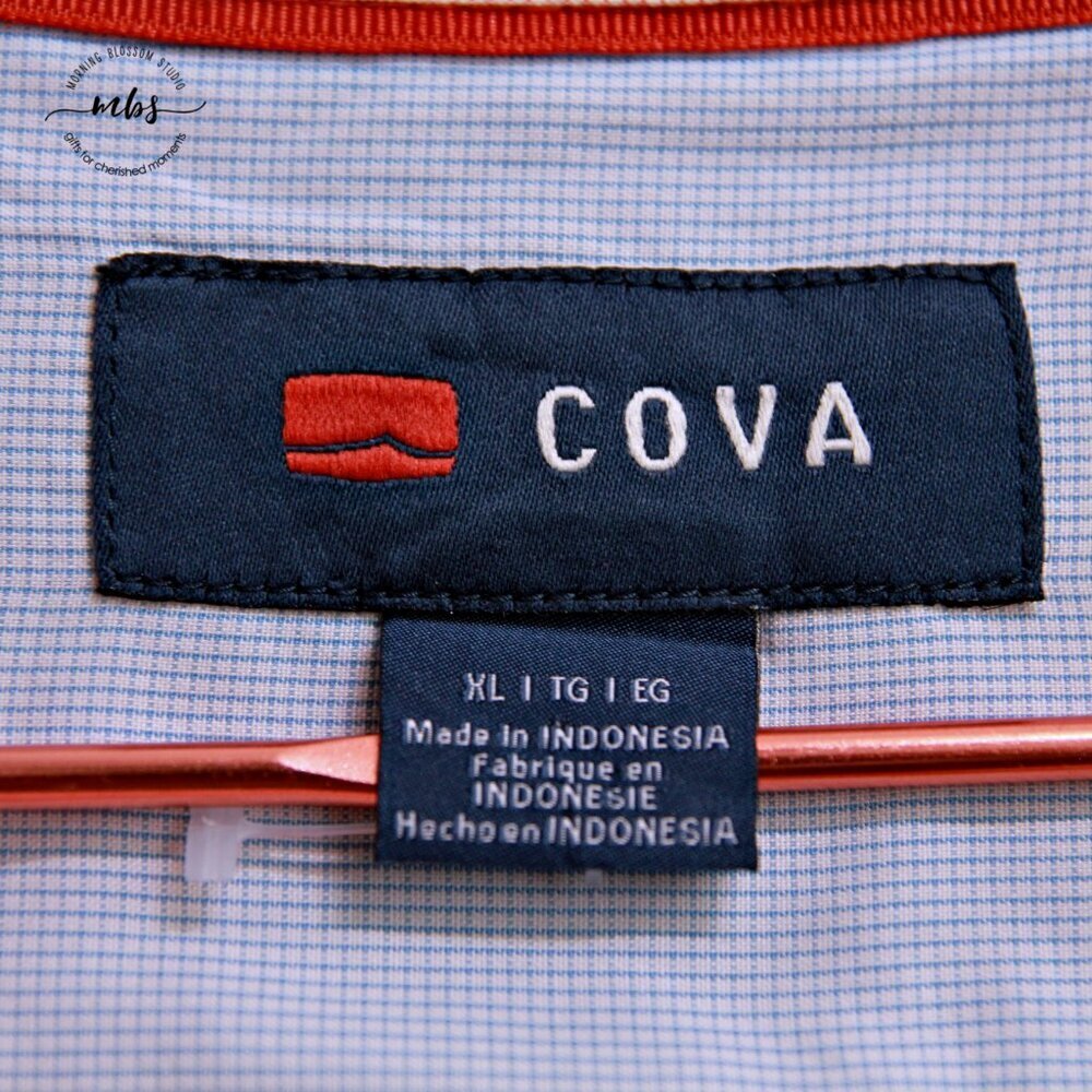 Cova Men's Tiny Square Pattern Button Down Short … - image 8
